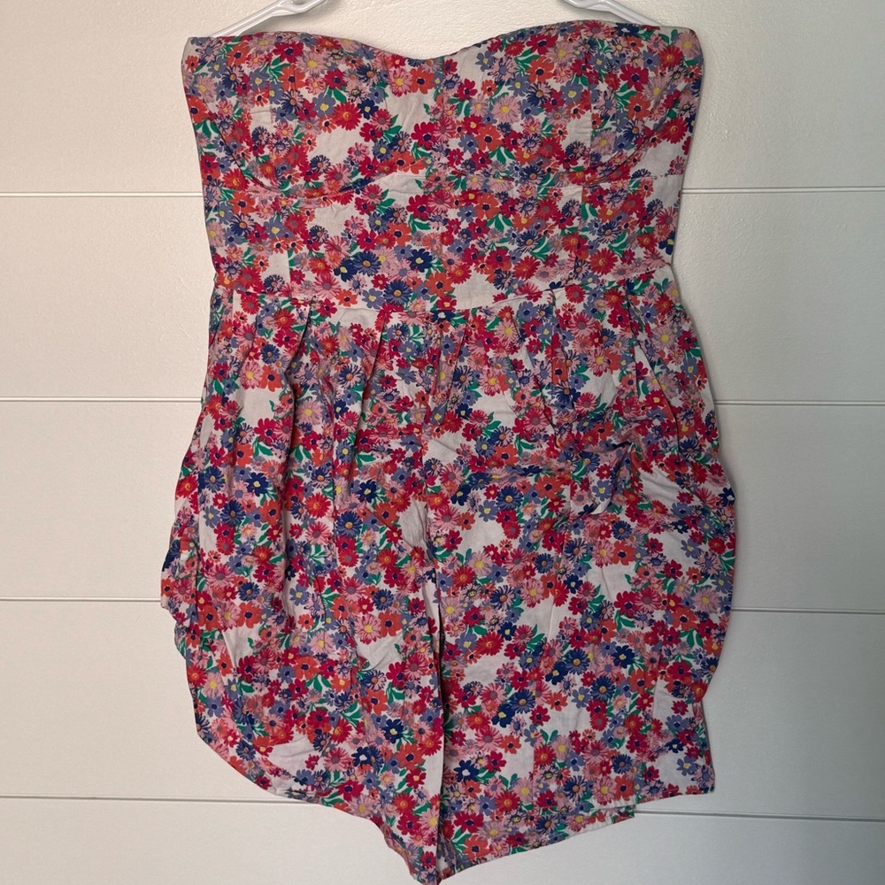 No Boundaries Colorful Floral Strapless Top, Women’s XXL